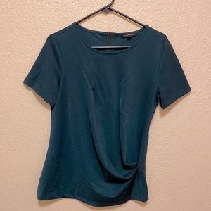 Deep green Banana Republic ruched blouse
